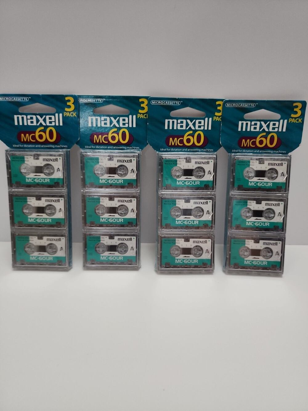 Maxell MC60UR Micro cassette Tapes. (3) 3 Packs, 60 Minutes Per Tape. New